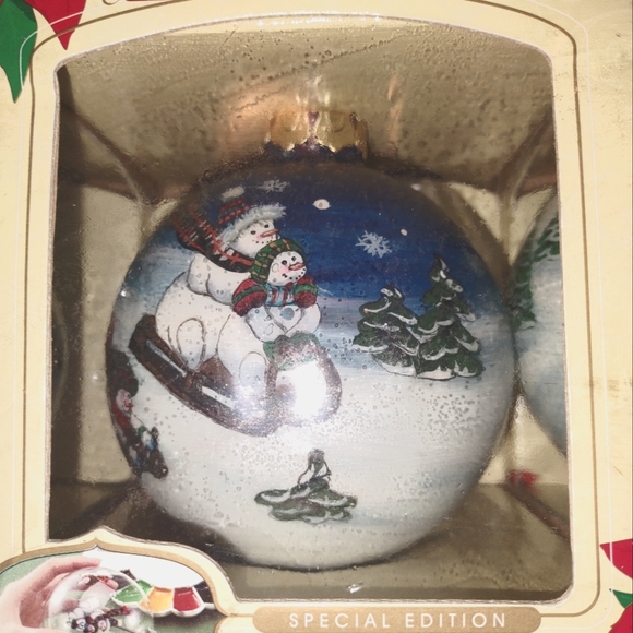 Antique heritage hand painted glass ornament New 4 pack vintage - Picture 7 of 10